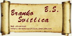 Branko Svitlica vizit kartica
